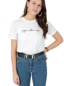 Yoga Coffee Naps T-shirt Top Shirt Tee Funny Slogan Hot Fitness Pilates Gym