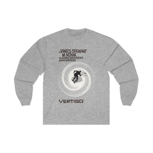 Alfred Hitchcock's Vertigo (1958) Long Sleeve Tee, Mystery Thriller Movie, Adult Mens Womens T-Shirt