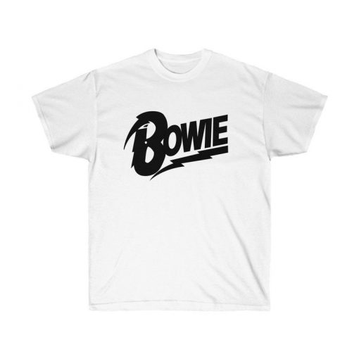 David Bowie Black Logo T-Shirt, Mens and Womens Bowie Tee