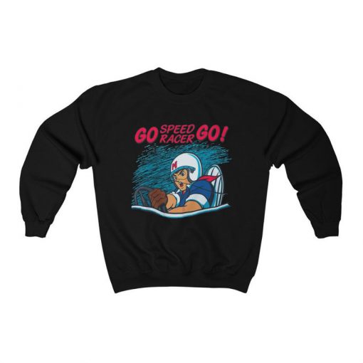 Go Speed Racer Go Sweatshirt, Speed Racer Cartoon, Retro Mens and Womens Sweater