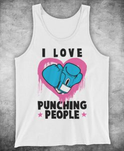 I Love Punching People Funny Boxing Slogan Joke Gym Workout Unofficial Unisex Tank Top