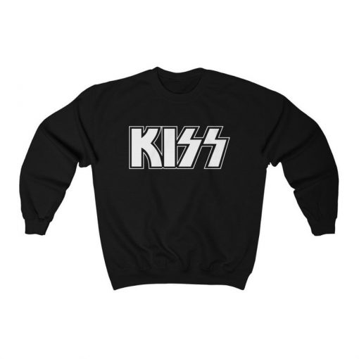 KISS White Logo Unisex Sweatshirt, Kiss Band Jumper, Kiss Merch