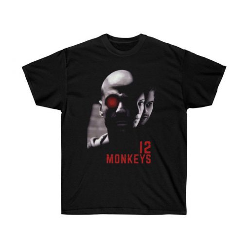 Twelve Monkeys (1995) Tee, Bruce Willis Film, Womens Mens Retro T-Shirt