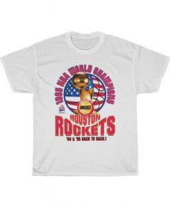 1995 Houston Rockets World Champions Cotton White Men T-shirt