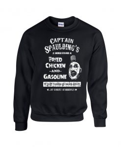 Captain Spaulding fried chicken funny scary movie halloween clown gasoline horror house devil - clothing apparel - Crew Sweatshirt