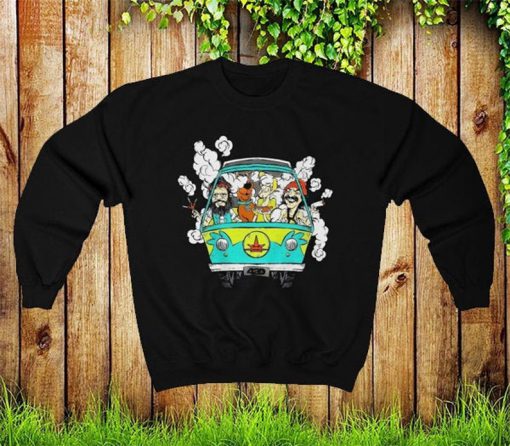 Cheech And Chong With Scooby Smoke Sweatshirt, Cheech And Chong Unisex