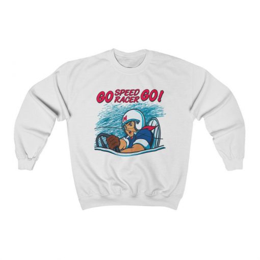 Go Speed Racer Go Sweatshirt, Speed Racer Cartoon, Retro Mens and Womens Sweater