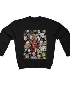 Halloween- Ghost-Horror Squad Scary Movie Characters Funny Halloween Party Sweatshirt