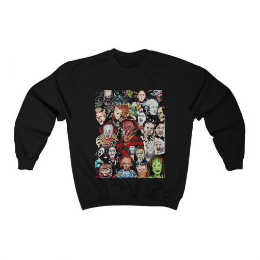 Halloween- Ghost-Horror Squad Scary Movie Characters Funny Halloween Party Sweatshirt