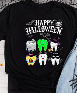 Happy Halloween Cute Dental Hygiene Dentist Halloween Gift Tshirt