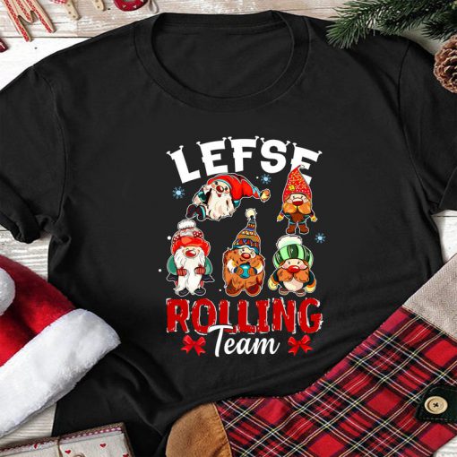 Lefse Rolling Team Funny Couple Christmas Tshirt