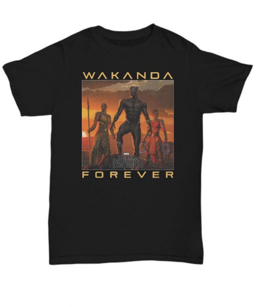 Marvel men's black panther 2018 wakanda forever t-shirt