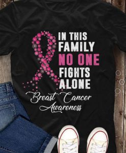 No One Fight Alone Breast Cancer Awareness Tee