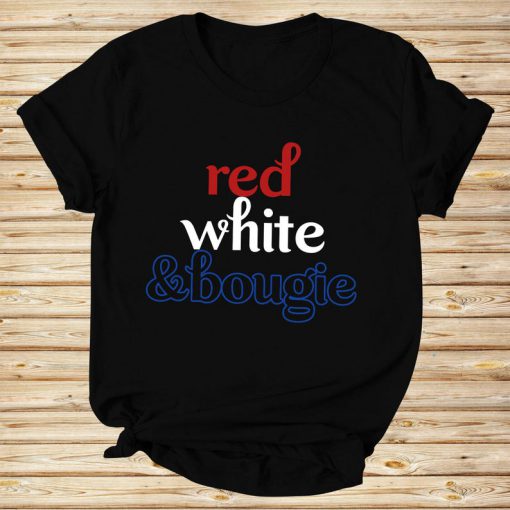 Red White Bougie Independence Day American Flag T-shirt