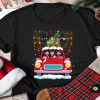 Reindeer Xmas Car Flamingo Christmas Holiday Tshirt