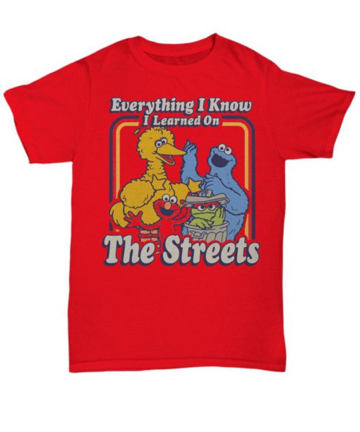 Sesame street red everything i know men's graphic t-shirt