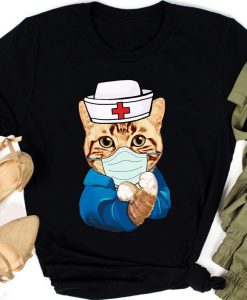Strong Cat Is Wearing Mask Face Anti Virus 2020 T-shirt