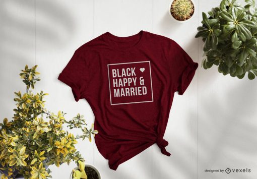 Black Happy And Married Shirt