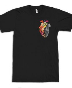 Flowered Heart Original Art T-Shirt, Men's and Women's Sizes