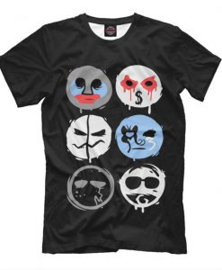 Hollywood Undead Masks T-Shirt, Rap Rock Tee, Men's Women's All Sizes