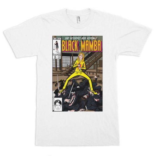 Kill Bill Black Mamba Comics T-Shirt, Quentin Tarantino Tee, Men's and Women's Sizes