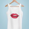 Red Female Lips Tank, Cool Halloween Vampire Tank Top