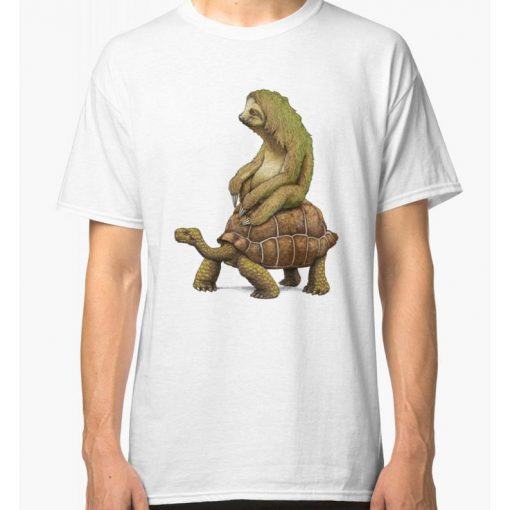 Sloth Riding A Turtle Funny T-Shirt, Men's and Women's Sizes