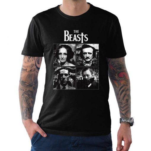 The Beasts Horror Writers T-Shirt, Mary Shelley Edgar Allen Poe H.P. Lovecraft and Bram Stoker Tee, Men's and Women's Sizes