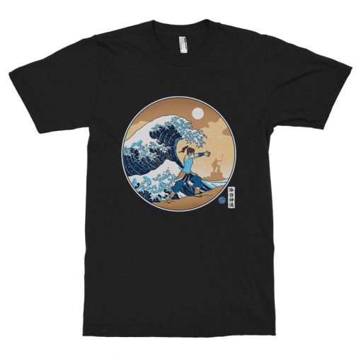 The Legend of Korra and Great Wave Off Kanagawa T-Shirt, Avatar The Last Airbender T-Shirt, Men's and Women's Sizes