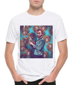 Van Gogh with Sunflowers Original Art T-Shirt, Men's and Women's Sizes