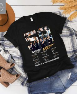 007 James Bond 56 Years Anniversary Actors Signatures For Fan Shirt, TV Series shirt,Movie Lover Tshirt