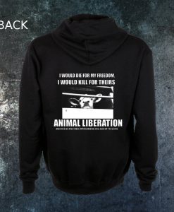 Animal Liberation Front Zip Up Hoodie Back