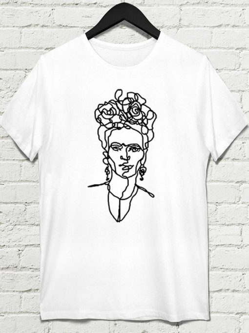 Frida Kahlo One Line Drawing,Frida Abstract t-shirt