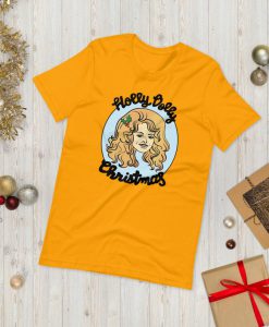 Holly Dolly Noël Unisex T-shirt Dolly Parton Tshirt Joyeux Noël Noël Cadeau Tee Funny Happy Secret Santa Gift Short-Sleeve Unisex T-Shirt