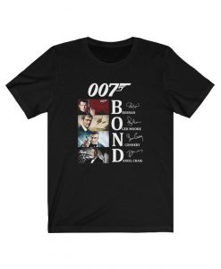 James Bond 007 Film Shirt James Bond Actors Signature Unisex T-shirt