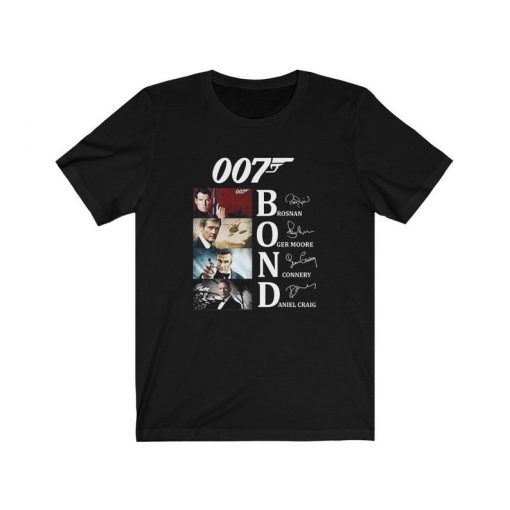 James Bond 007 Film Shirt James Bond Actors Signature Unisex T-shirt