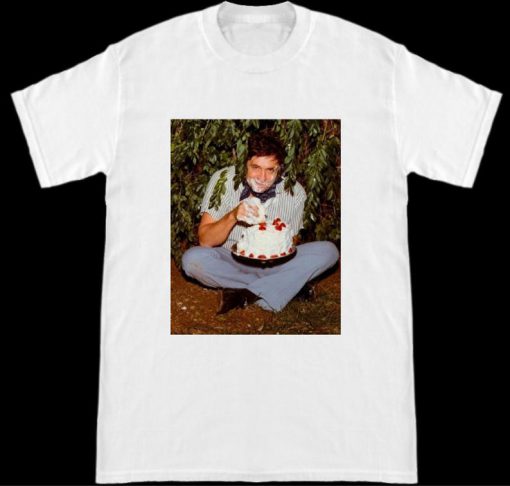 Johnny Cash Eating A Cake Under A Tree T-Shirt