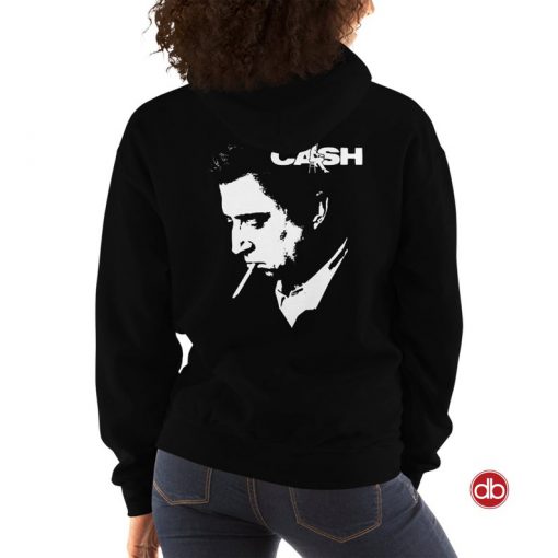 Johnny Cash Hoodie Smoking Back