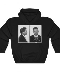 Johnny Cash Mug Shot Hoodie, Country Singer, Mens and Womens Hoodie