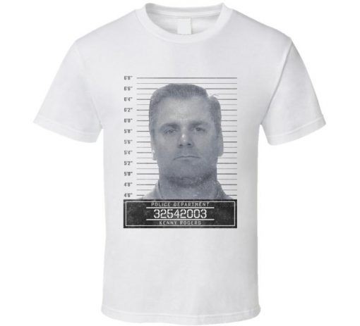 Kenny Rogers Famous Sports Star Mugshot Police Department T Shirt