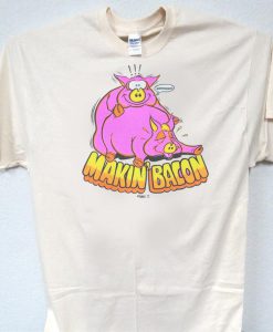 MAKIN BACON,Funny Pigs 60's Classic Transfer T-SHIRT