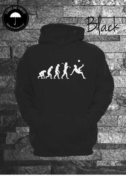 Over Head Soccer Evolution Of Man Hooded Sweatshirt Football Striker Hoodie