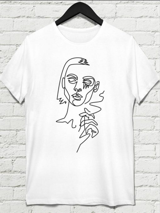 Smoking Girl t-shirt,Abstract t-shirt