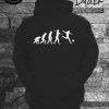 Soccer Evolution Of Man Hooded Sweatshirt Football Striker Shooting Goal Hoodie