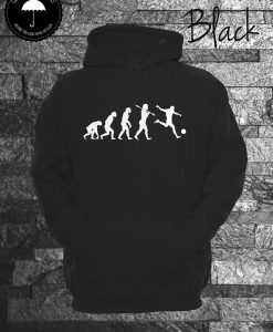 Soccer Evolution Of Man Hooded Sweatshirt Football Striker Shooting Goal Hoodie