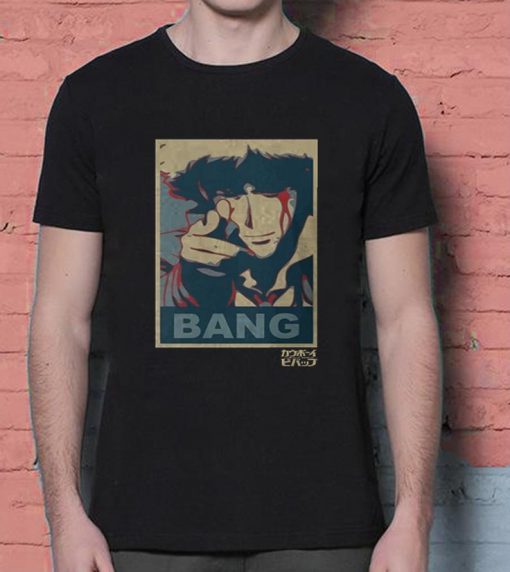 Spike Spiegel Bang Poster Cowboy Bebop Anime Inspired. Male and Female T-shirt