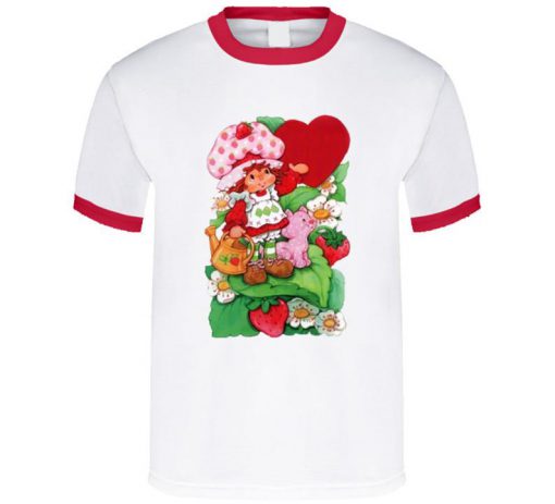 Strawberry Shortcake Cartoon Original Retro Fan Ringer T Shirt