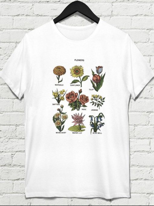 Vintage flowers T-shirt,Botanical t-shirt,Garden T-shirt