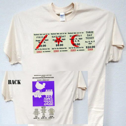 WOODSTOCK 2-Sided Ticket,Inspired Classic Art, Classic Tshirt