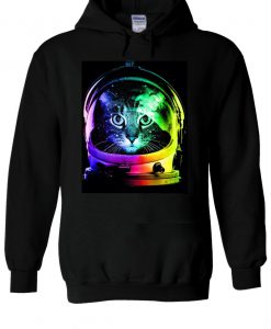 Astronaut Funny Cat In Space Colorful Hoodie